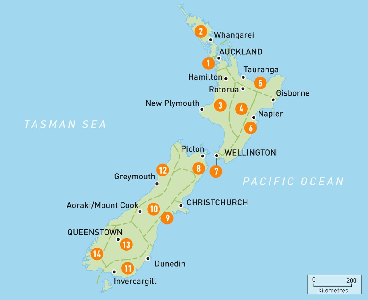 auckland í nýja-sjáland kort