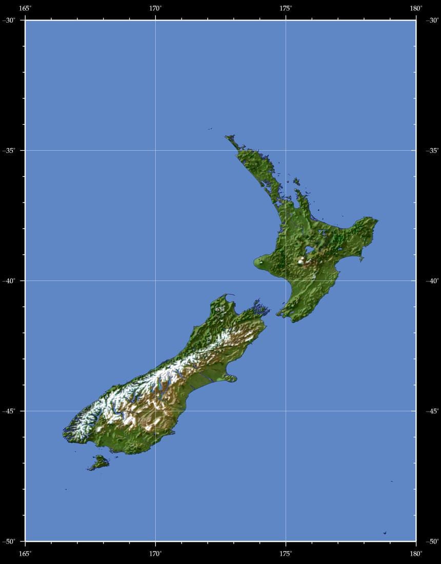nýja-sjáland jörðinni kort