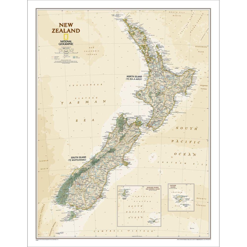 national geographic nýja-sjáland kort